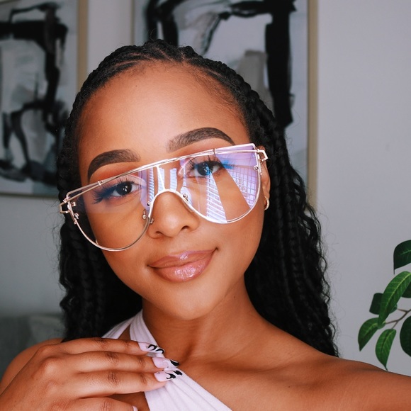 Oversized glasses with blue light tint - Picture 1 of 3